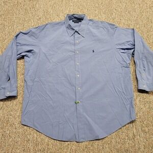 Polo Golf Ralph Lauren Shirt Mens 2XL Blue Micro Check Button Up Lofting Pony